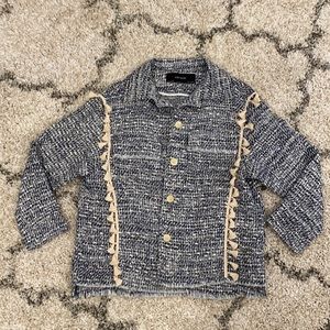Zara Tassel Tweed Jacket Coat